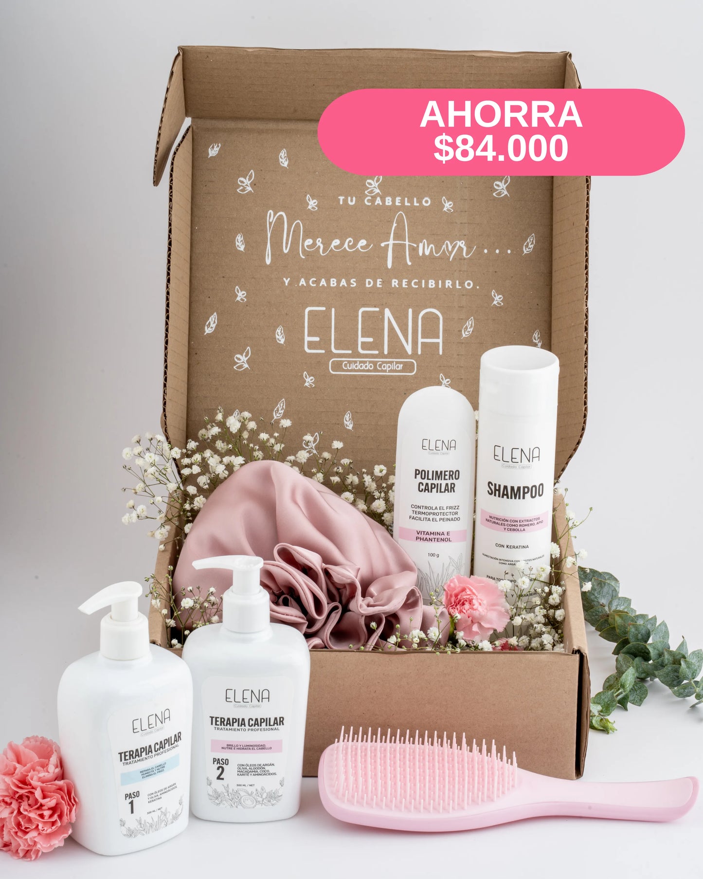 🔥 Caja Rosa de Reconstrucción Capilar y Anti-Frizz
