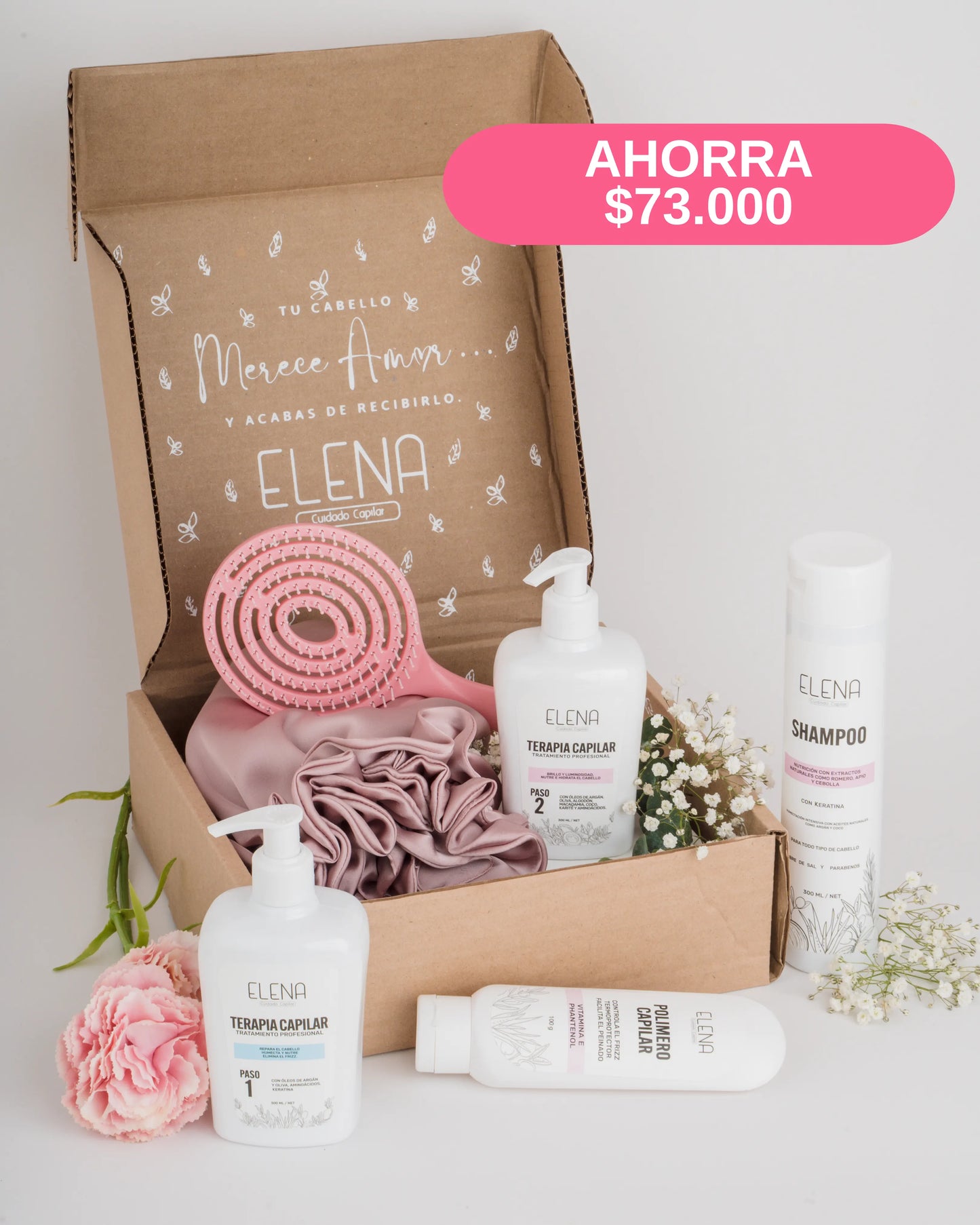 🔥 Caja Rosa de Reconstrucción Capilar y Anti-Frizz