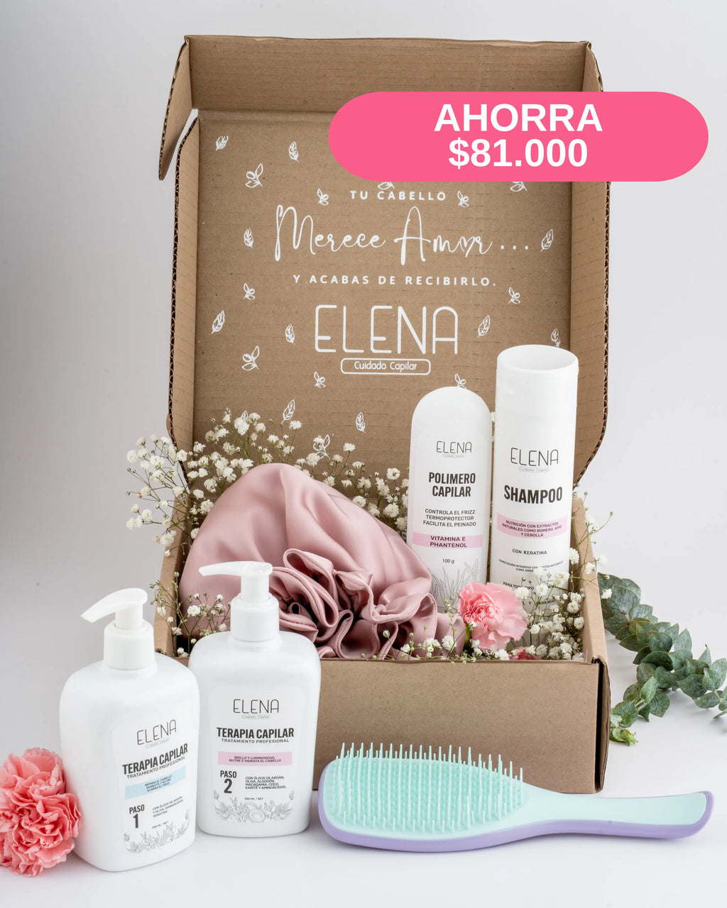 🔥 Caja Rosa de Reconstrucción Capilar y Anti-Frizz
