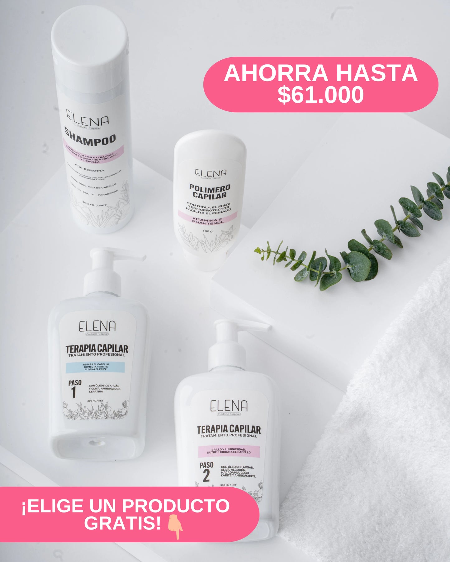 🥰 Kit Profesional de Reconstrucción Capilar + Control Frizz + Crecimiento