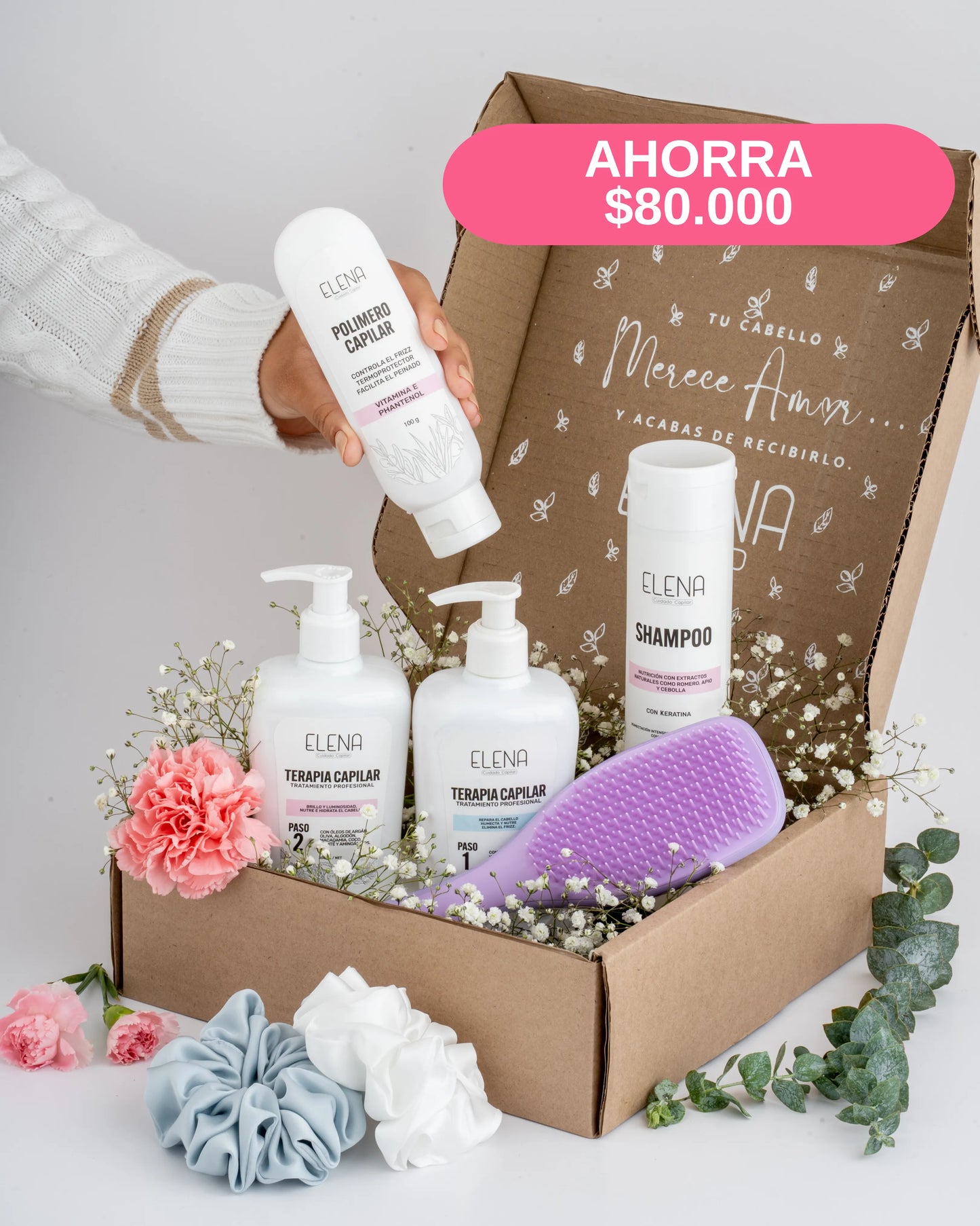 🔥 Caja Rosa de Reconstrucción Capilar y Anti-Frizz